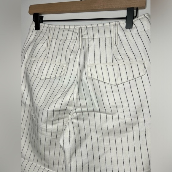 Rag and Bone - White Stripe Dylan Cropped Linen Pants - Size 2 - Picture 8 of 10